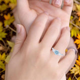 Three Stone Round Natural Stone Ring