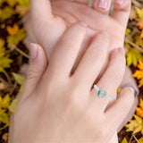 Round Natural Stone Solitaire Ring