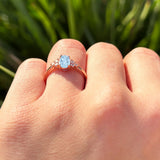 Vintage Style Oval Natural Stone Trillium Ring
