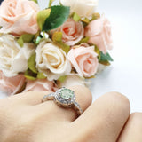 Art Deco Halo Engagement Ring