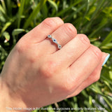 Half Eternity 4mm Cluster Round Cubic Zirconia Bands 925 Sterling Silver