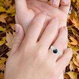 Art Deco Round Natural Stone Stackable Ring