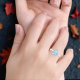 Pear Teardrop Natural Stone Floral Ring