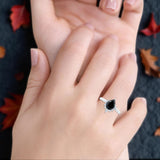 Pear Teardrop Natural Stone Floral Ring