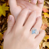Two Piece Oval Natural Stone Bridal Ring