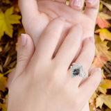 Two Piece Oval Natural Stone Bridal Ring