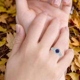 Art Deco Round Natural Stone Wedding Ring