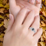 Art Deco Round Natural Stone Wedding Ring