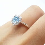 Floral Style Round Natural Stone Ring