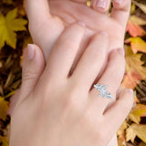 Floral Oval Natural Stone Wedding Ring