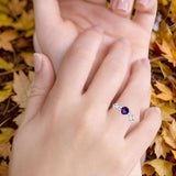 Minimalist Round Natural Stone Solitaire Ring