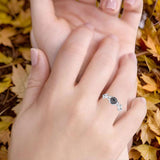 Minimalist Round Natural Stone Solitaire Ring