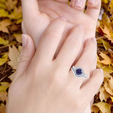 Two Piece Round Natural Stone Cluster Ring