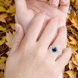 Two Piece Round Natural Stone Cluster Ring