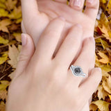 Two Piece Round Natural Stone Cluster Ring