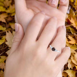 Art Deco Round Natural Stone Wedding Ring