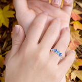 Art Deco Round Natural Stone Floral Ring