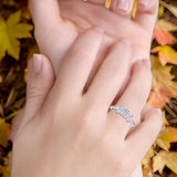 Art Deco Round Natural Stone Floral Ring