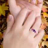 Art Deco Round Natural Stone Floral Ring