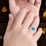 Oval Natural Stone Leaf Design Beaded Ring