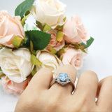 Halo Ballerina Style Oval Natural Stone