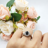 Halo Ballerina Style Oval Natural Stone