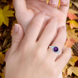 Art Deco Round Natural Stone Triquetra Ring