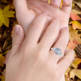 Art Deco Round Natural Stone Triquetra Ring