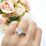 Pear Natural Stone Beaded Ring