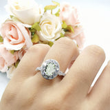 Oval Natural Stone Art Deco Ring