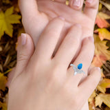 Pear Teardrop Natural Stone Wedding Ring