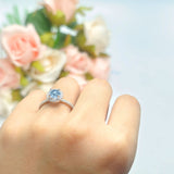 Vintage Style Round Natural Stone Halo Ring