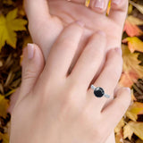 Art Deco Round Natural Stone Promise Ring
