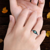Oxidized Twisted Rope & Leaf Oxidized Ring