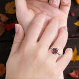 Solitaire Oxidized Ring