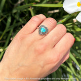 Oxidized Heart Turquoise Filigree Ring