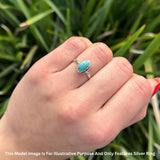 Oval 10mm Abalone Shell Oxidized Solitaire Ring 925 Sterling Silver