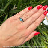 Round Turquoise Lotus Ring