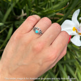 Round Turquoise Lotus Ring
