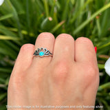 Round Turquoise Lotus Ring