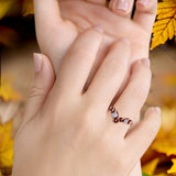 Oxidized Mushroom Chevron Ring