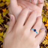 Vintage Style Round Natural Stone Solitaire Ring