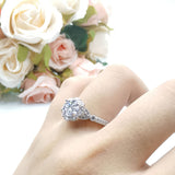 Art Deco Halo Engagement Ring