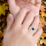 Two Piece Round Natural Stone Bridal Ring