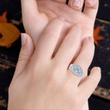 Two Piece Round Natural Stone Bridal Ring