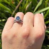 Two Piece Oval Natural Stone Vintage Style Ring