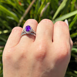 Two Piece Oval Natural Stone Vintage Style Ring