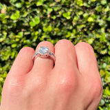 Art Deco Round Natural Stone Split Shank Ring