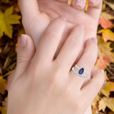 Two Piece Pear Teardrop Natural Stone Ring
