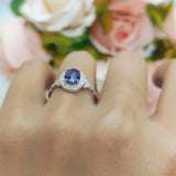 Oval Halo Vintage Style Statement Rings